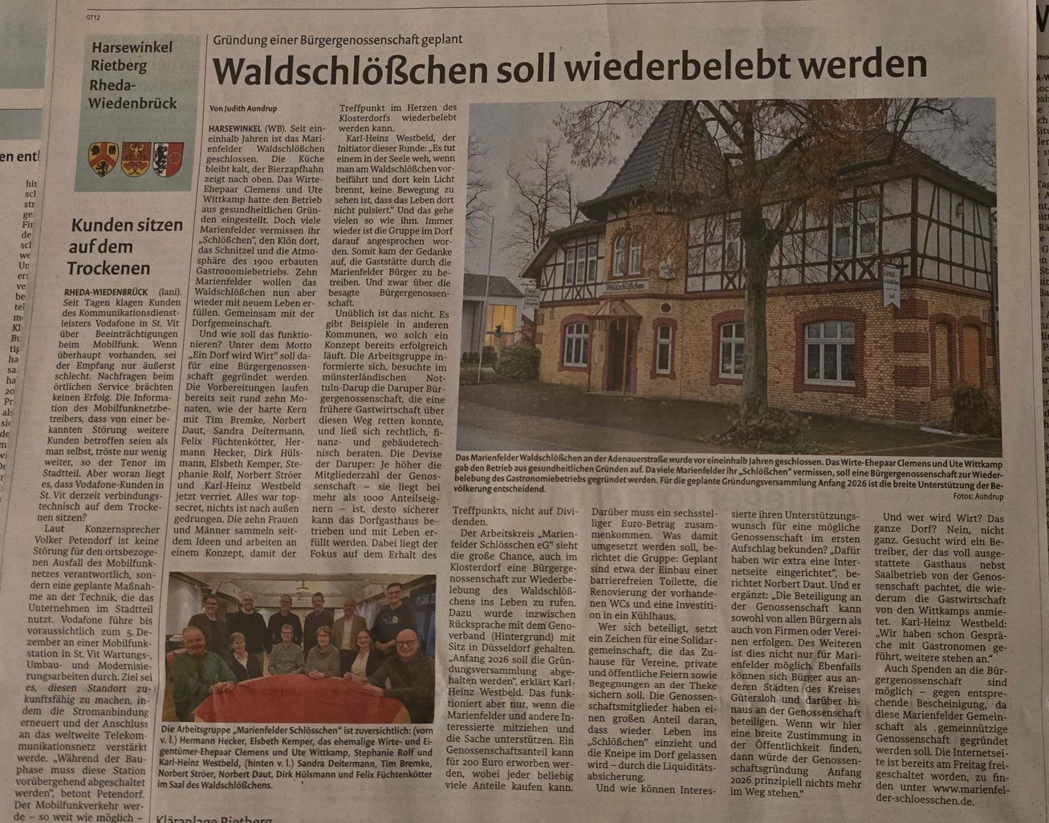 Glocke Artikel über das Waldschlösschen